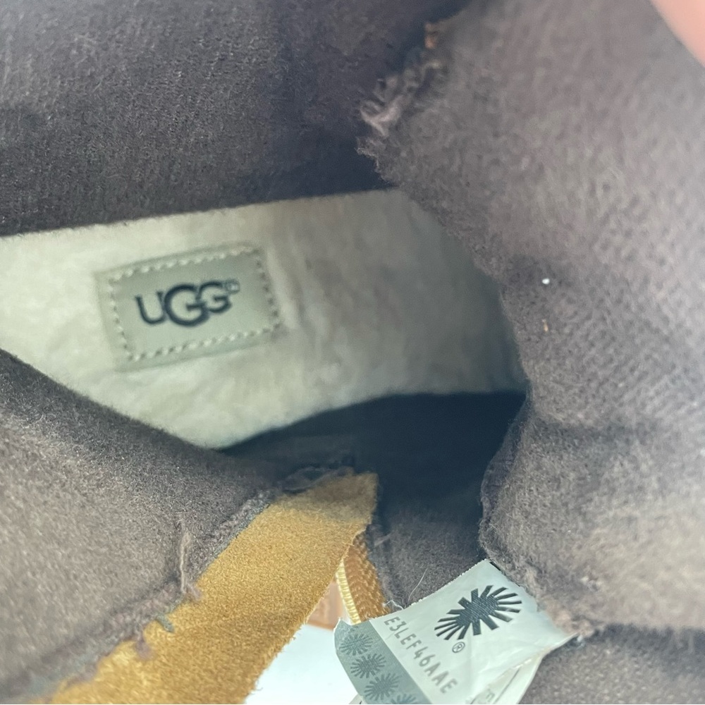 UGG Koren Brown Leather Suede Boots Youth Girls 1017816K Size 3 Chestnut Hiking - Picture 10 of 13